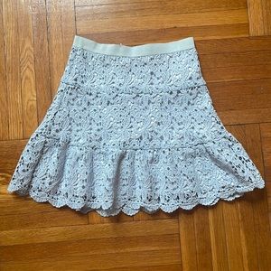 Aqua lace knit mini skirt